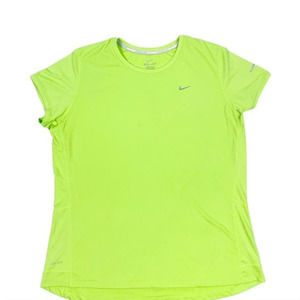 Nike Women's Running Miler Top, Volt, Size L